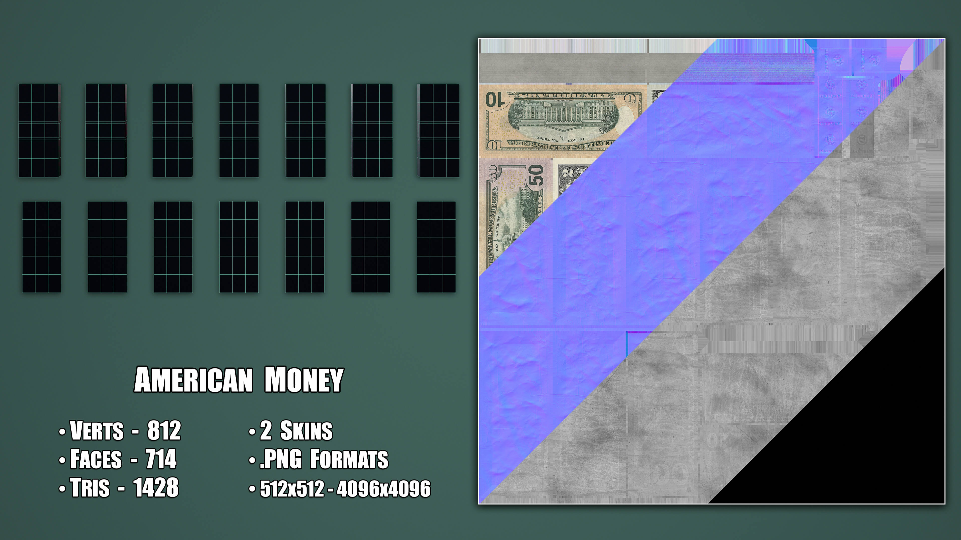 American Paper Money 3D Model