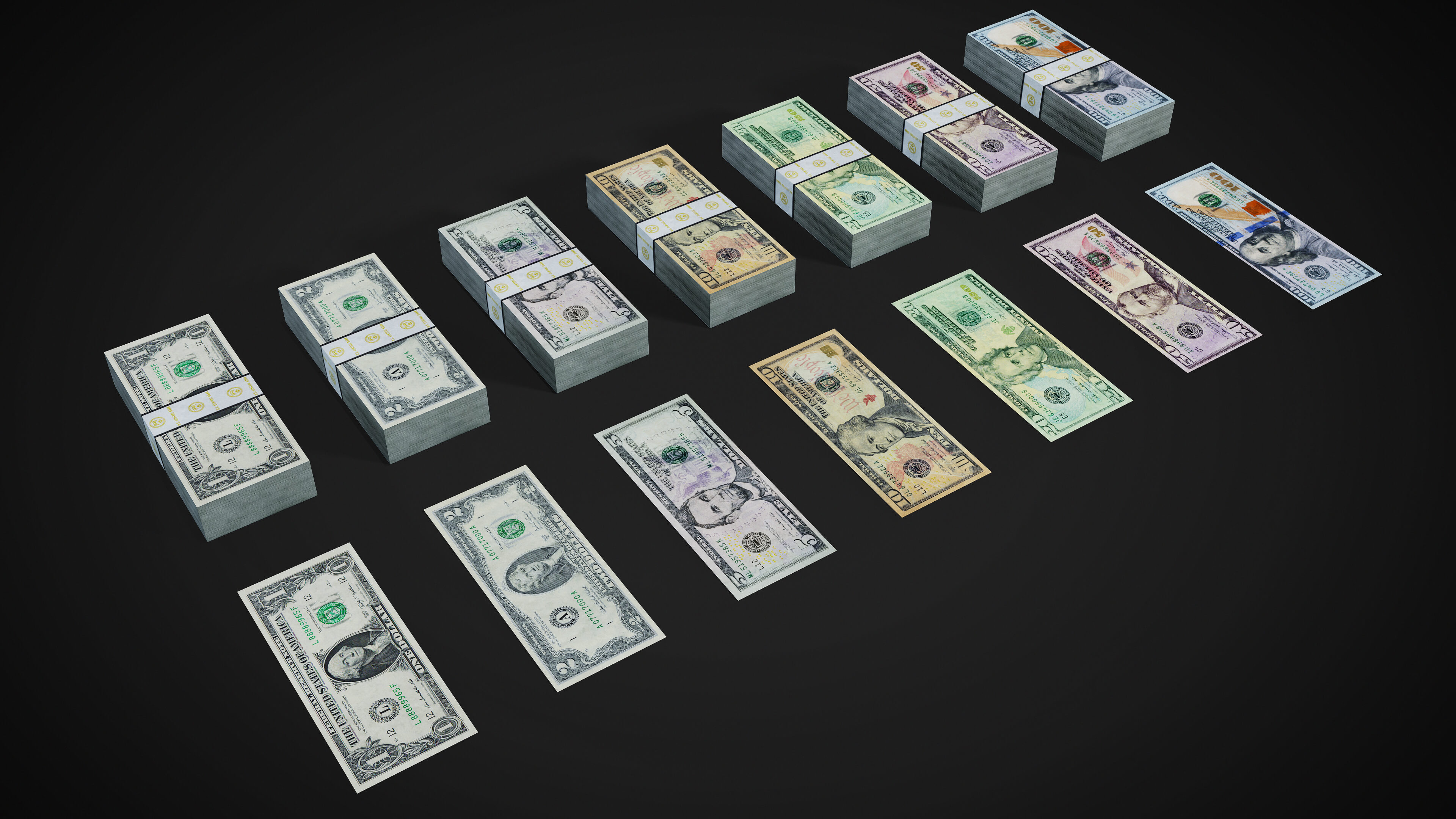 American Paper Money 3D Model