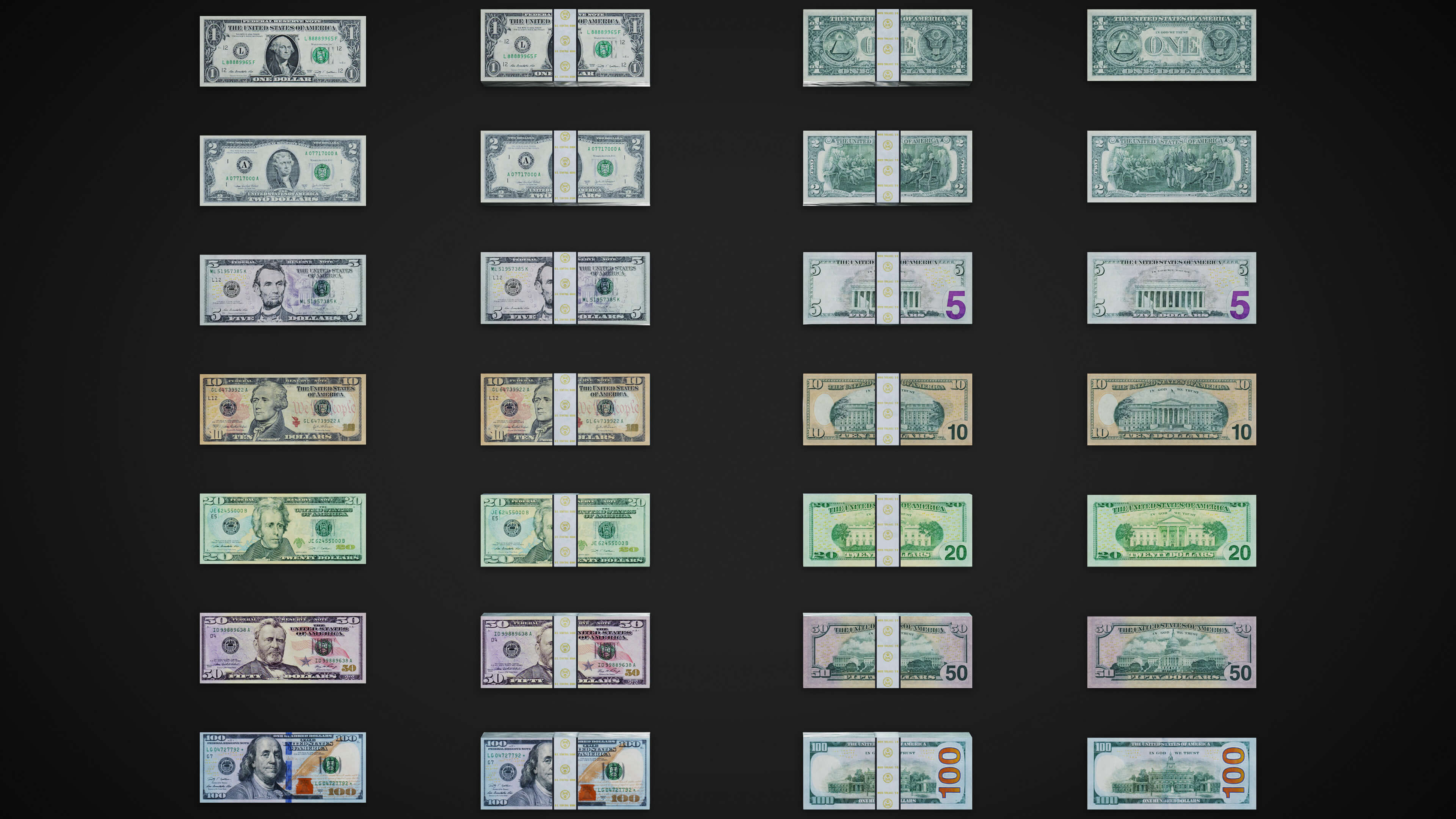 American Paper Money 3D Model