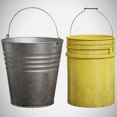 Metal and Plastic Buckets