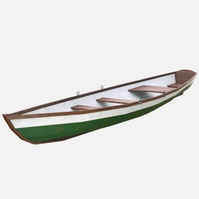 Painted Wooden Boat V9