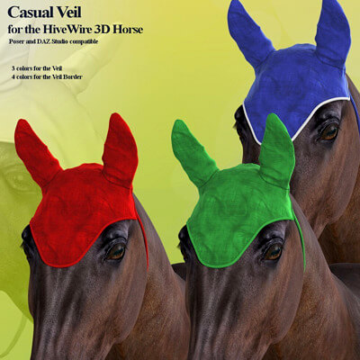 Casual Veil for Hivewire Horse Dazstudio Poser