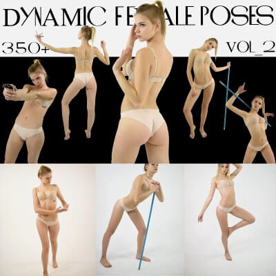 350+ Dynamic & Static Female Poses Vol 2