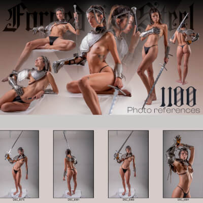 Female Warrior Pose Reference Pack – 1100 Images