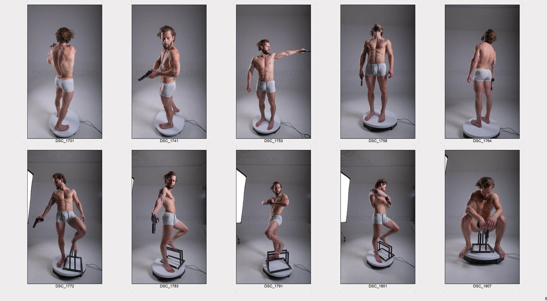 Male Dynamic and Static 750 Pose Reference Images 360 Reference Photo Set