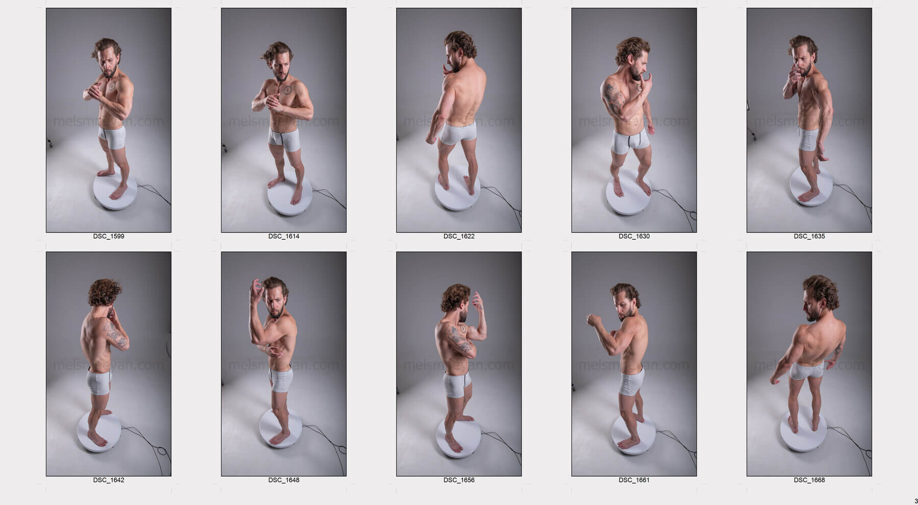 Male Dynamic and Static 750 Pose Reference Images 360 Reference Photo Set