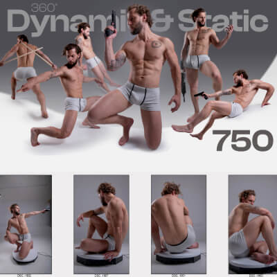 Male Dynamic and Static 750 Pose Reference Images (360)