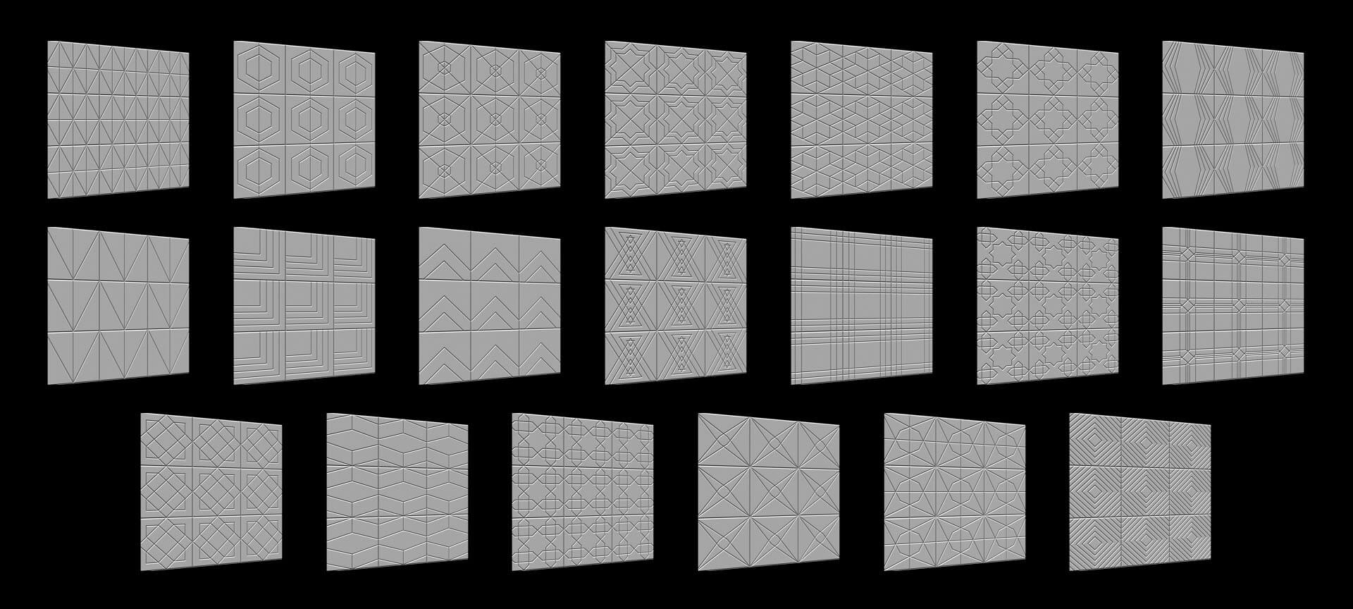 100 Tiles Patterns Noise for Zbrush Vol 1 Brush or Tool