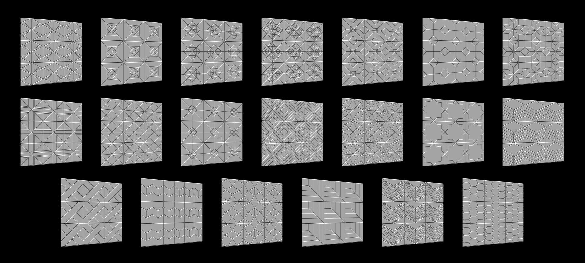 100 Tiles Patterns Noise for Zbrush Vol 1 Brush or Tool