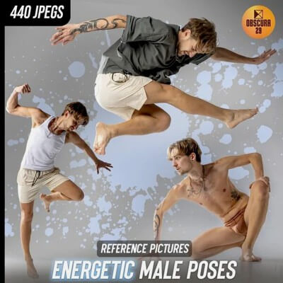 440 Energetic Male Poses Reference Pictures