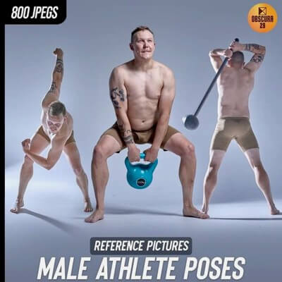 800 Athlete Male Poses Reference Pictures