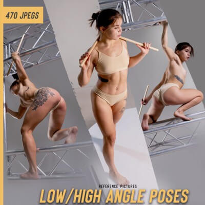 Low and High Angles Female Poses Reference Pictures