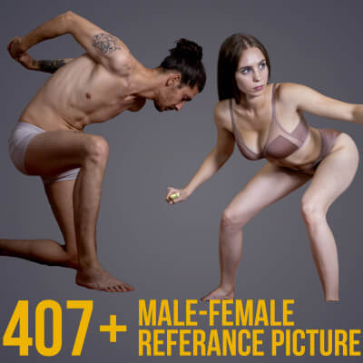 407+ Daily Sketching Female-Male Reference Pictures