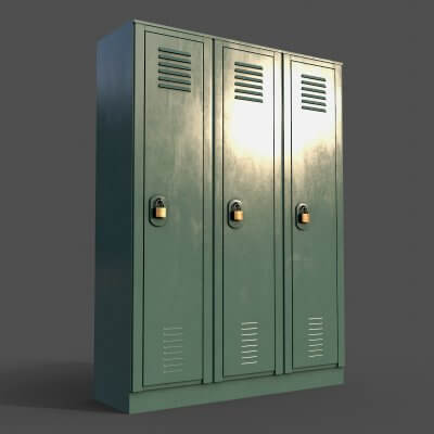 School Gym Locker 01 - Green Light