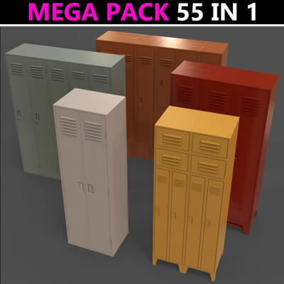 School Gym Locker 6-10 - Mega Pack