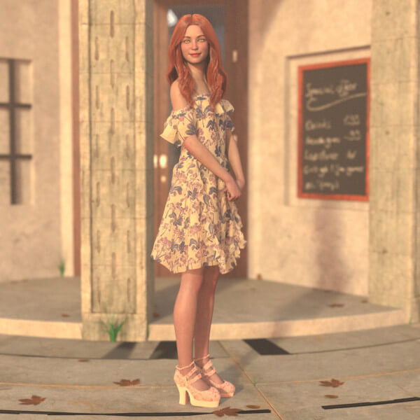 Snapshot of Alicia outside of Flyns Arcade