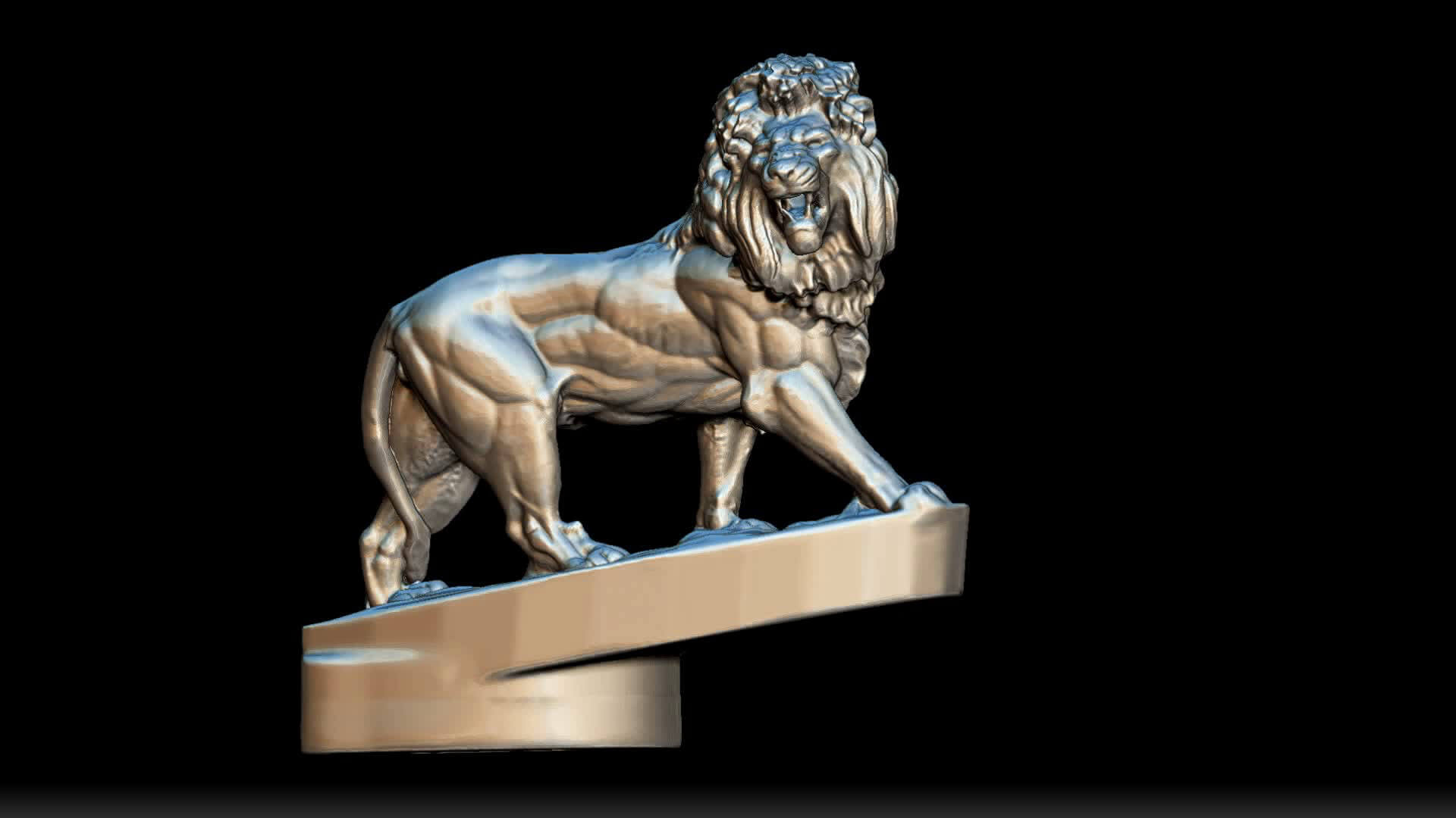 Lion Figurine Hood Ornament 3D Model