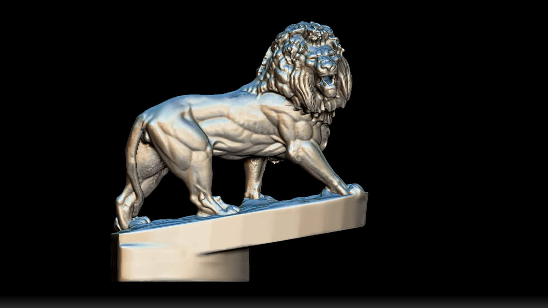 Lion Figurine Hood Ornament 3D Model