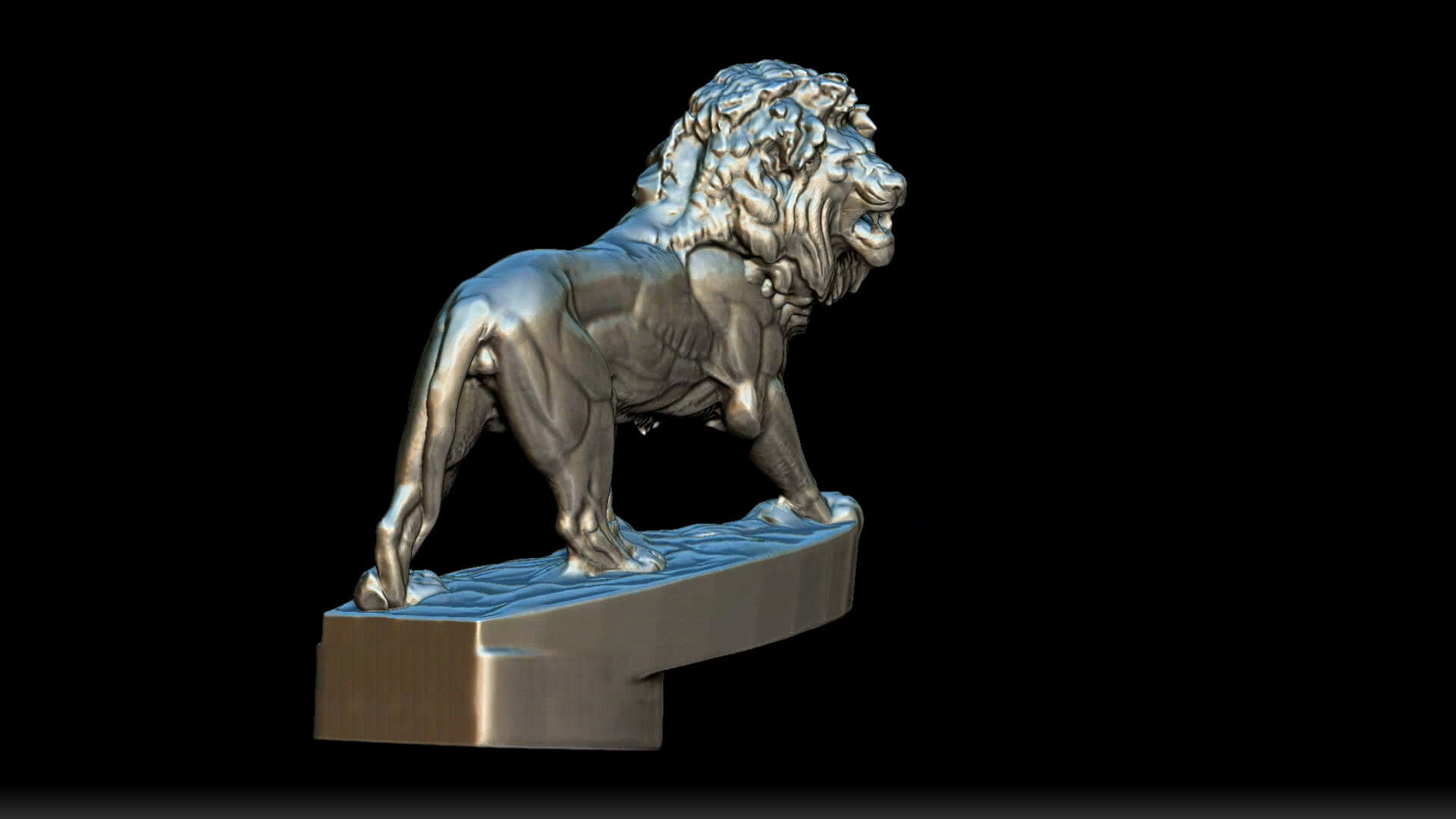 Lion Figurine Hood Ornament 3D Model