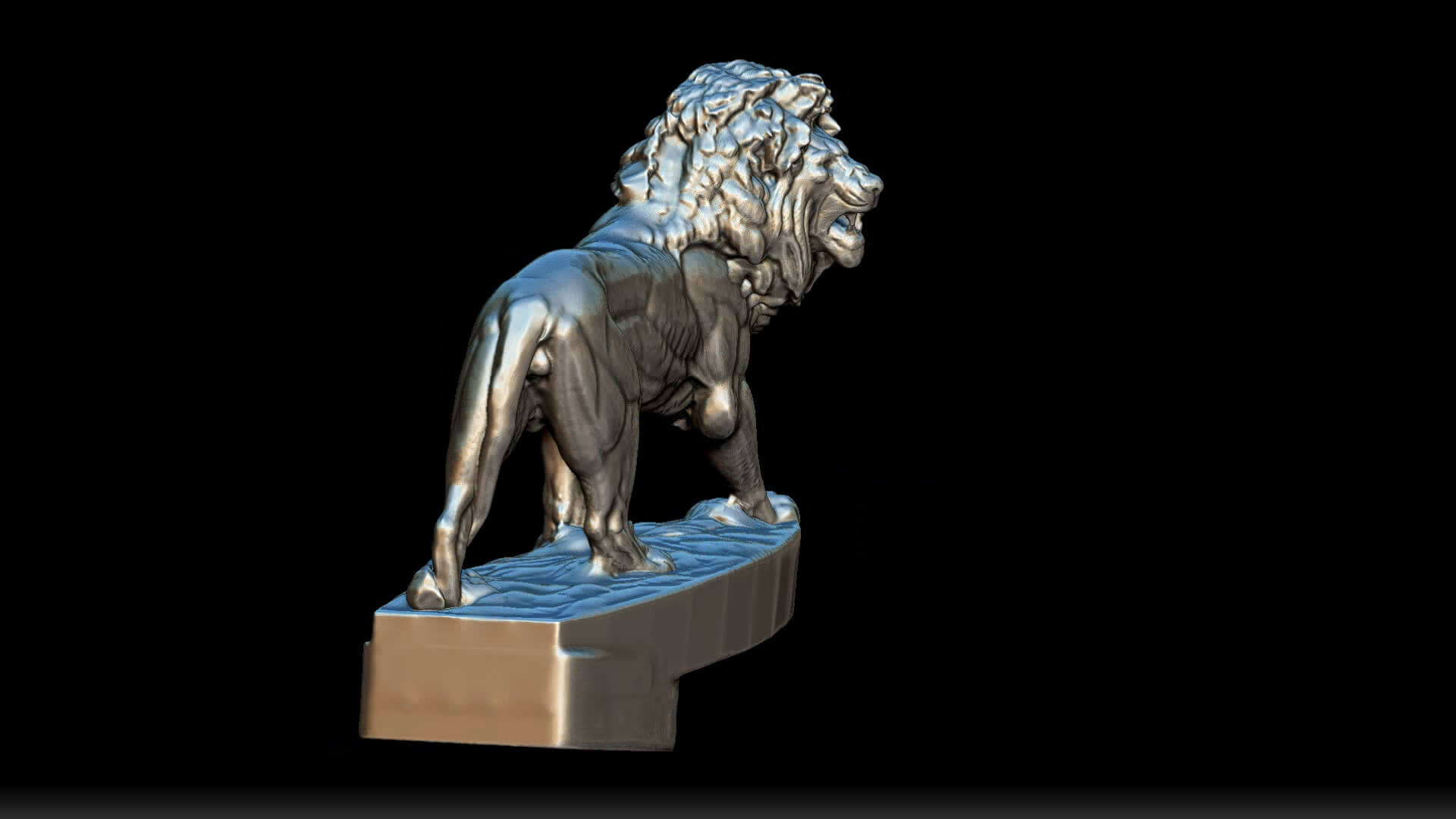 Lion Figurine Hood Ornament 3D Model