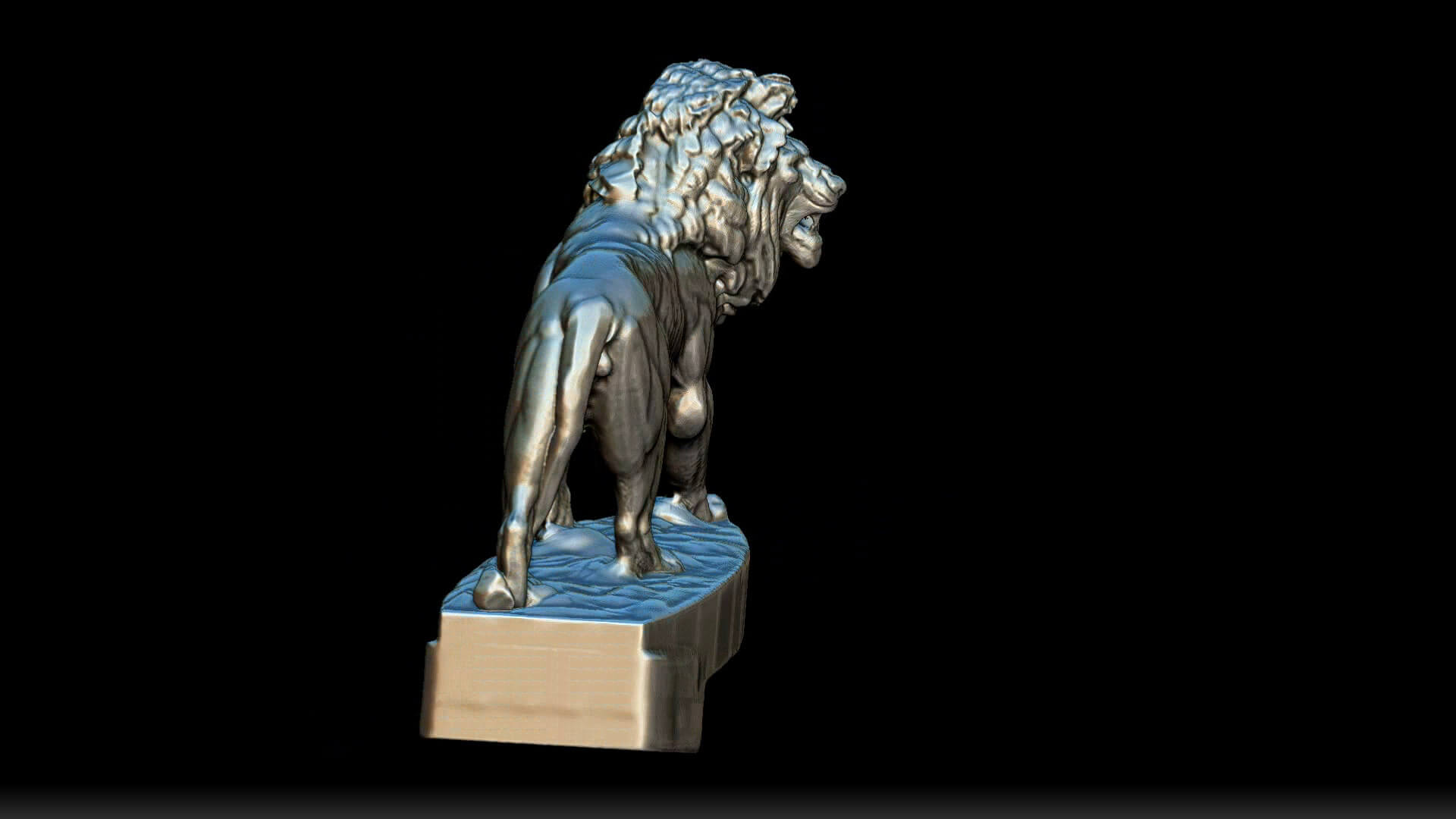 Lion Figurine Hood Ornament 3D Model