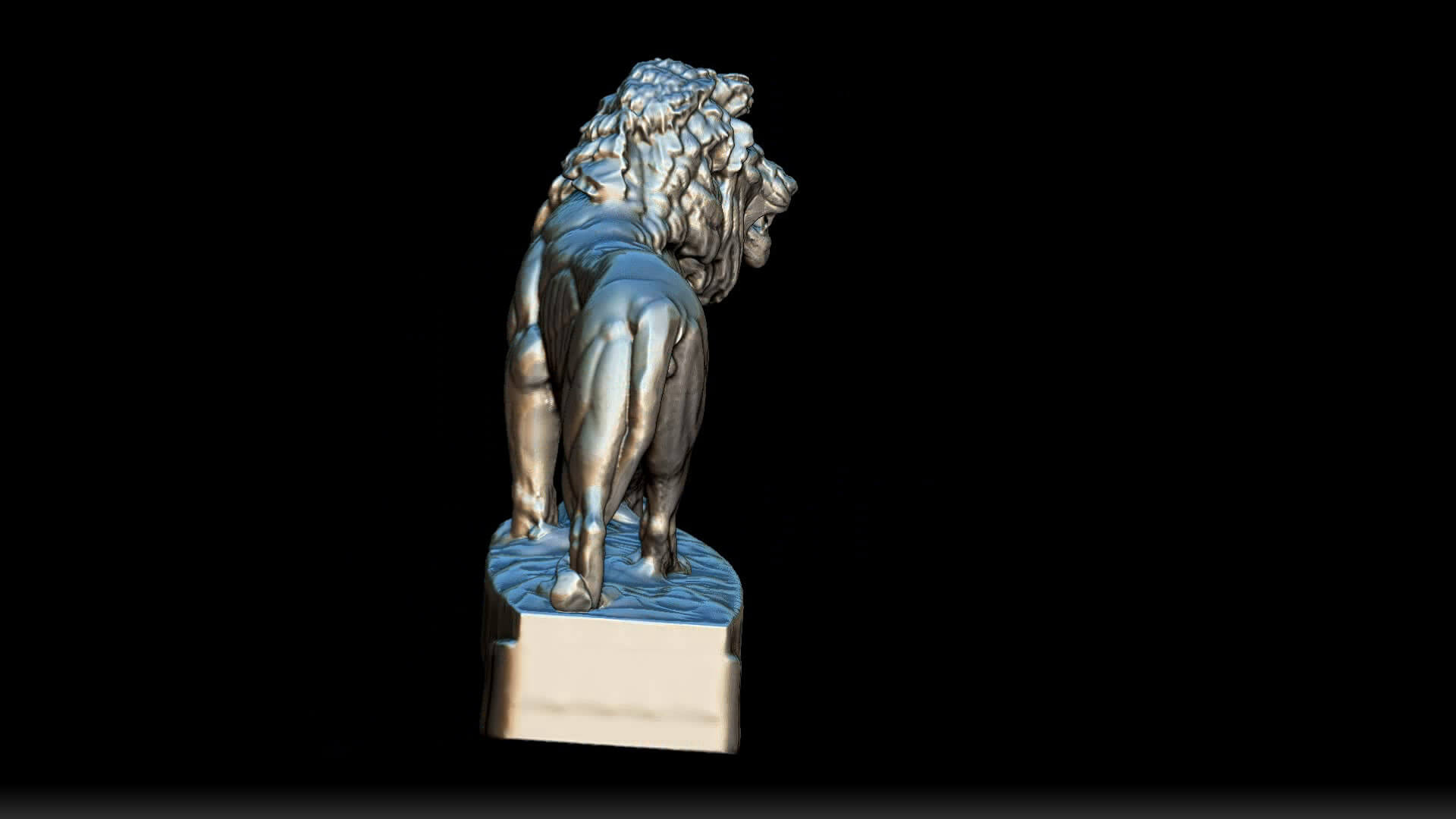 Lion Figurine Hood Ornament 3D Model