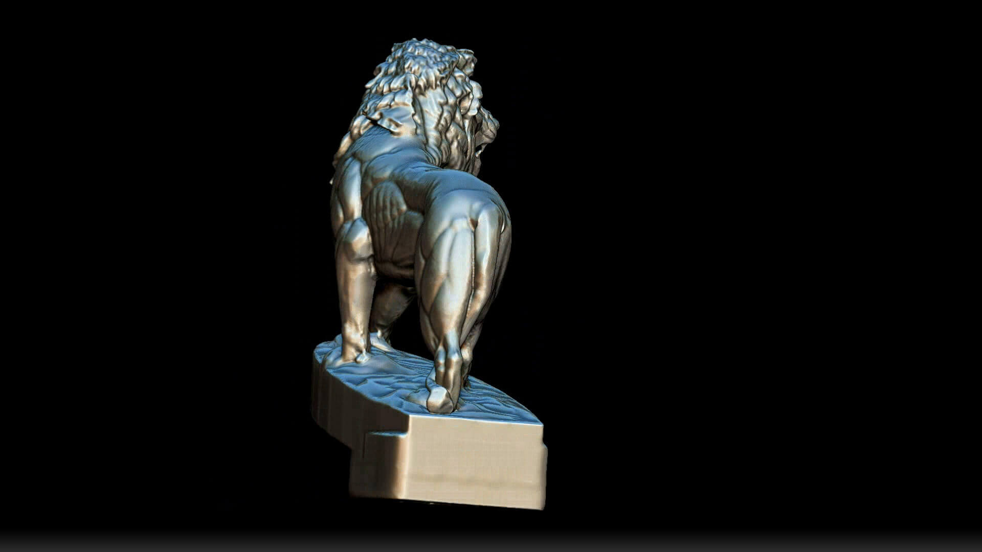 Lion Figurine Hood Ornament 3D Model