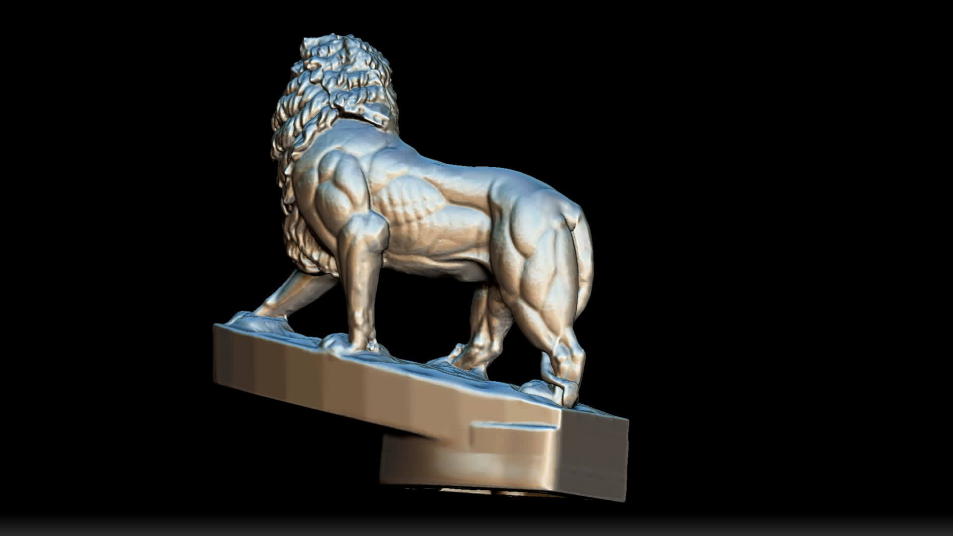 Lion Figurine Hood Ornament 3D Model