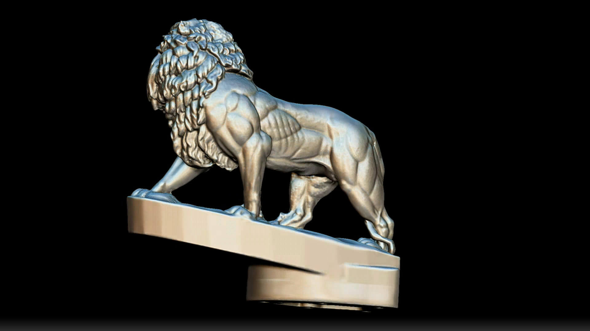 Lion Figurine Hood Ornament 3D Model