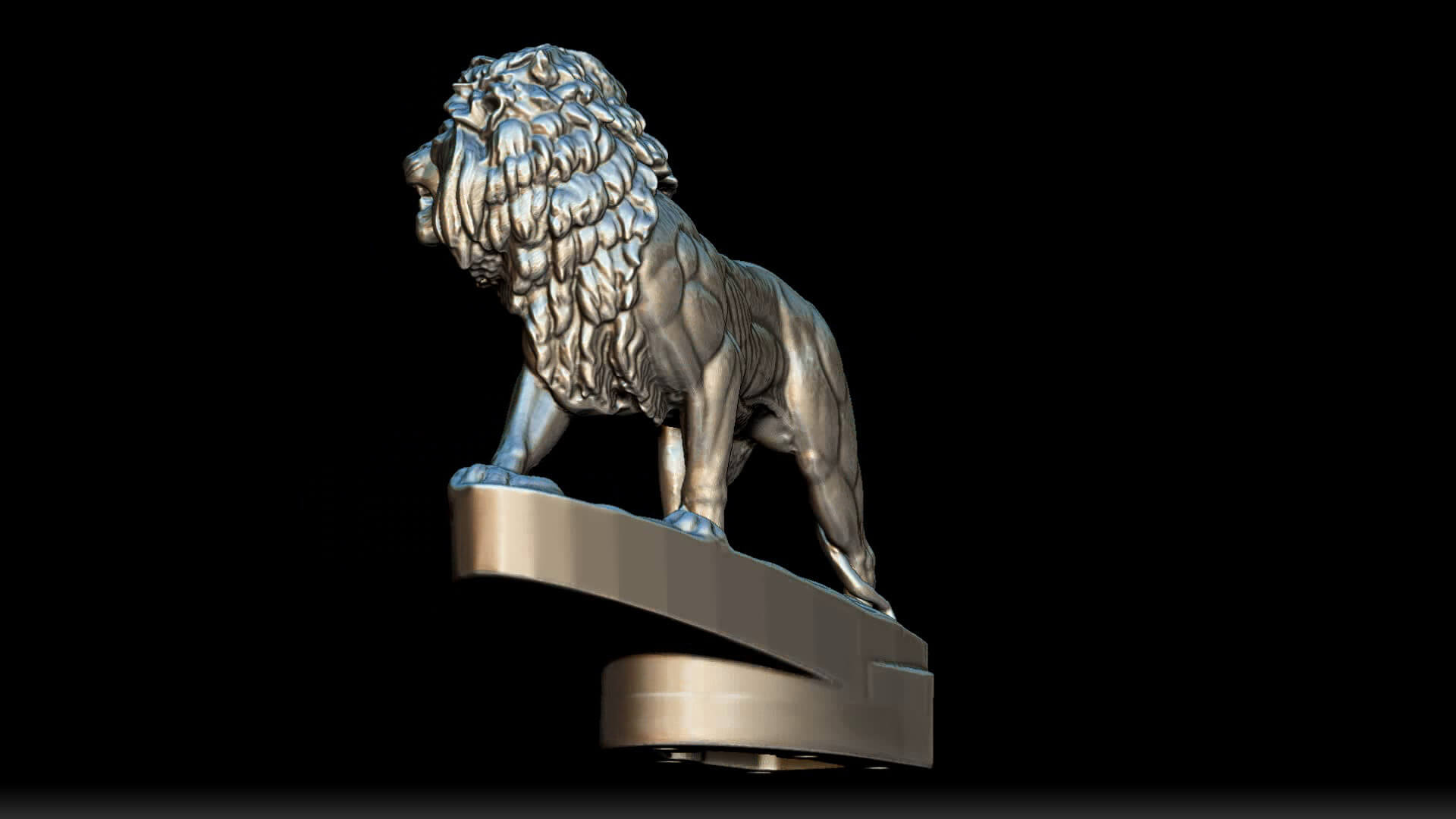 Lion Figurine Hood Ornament 3D Model