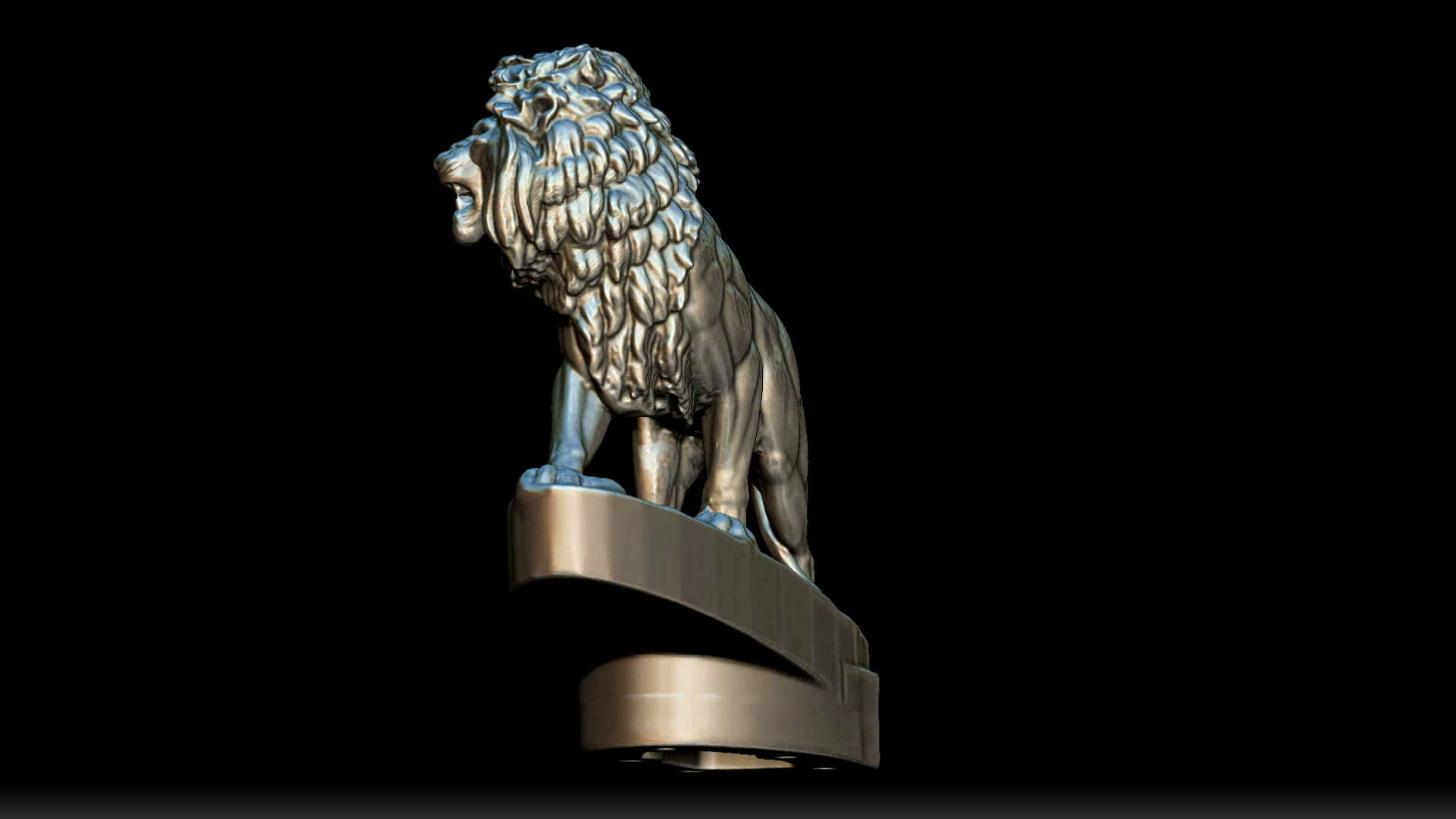 Lion Figurine Hood Ornament 3D Model