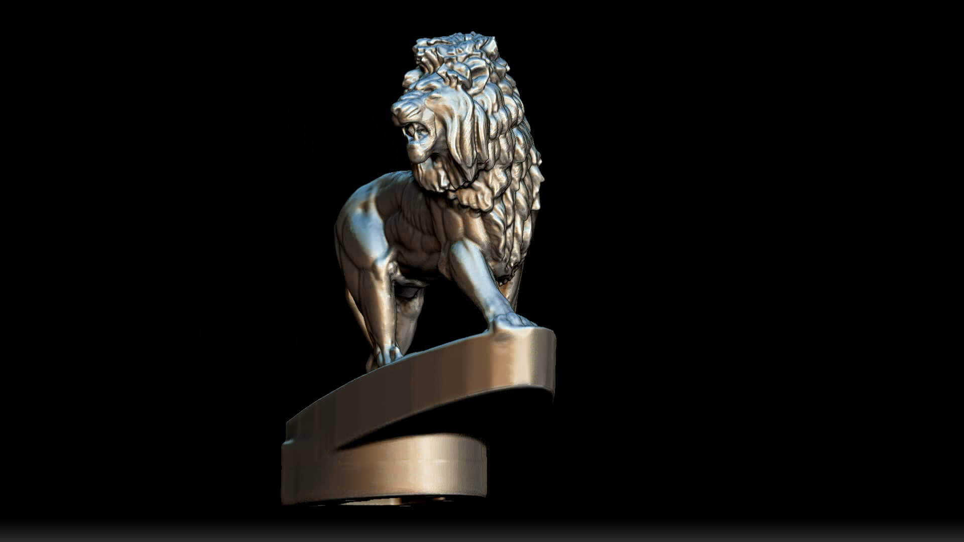 Lion Figurine Hood Ornament 3D Model