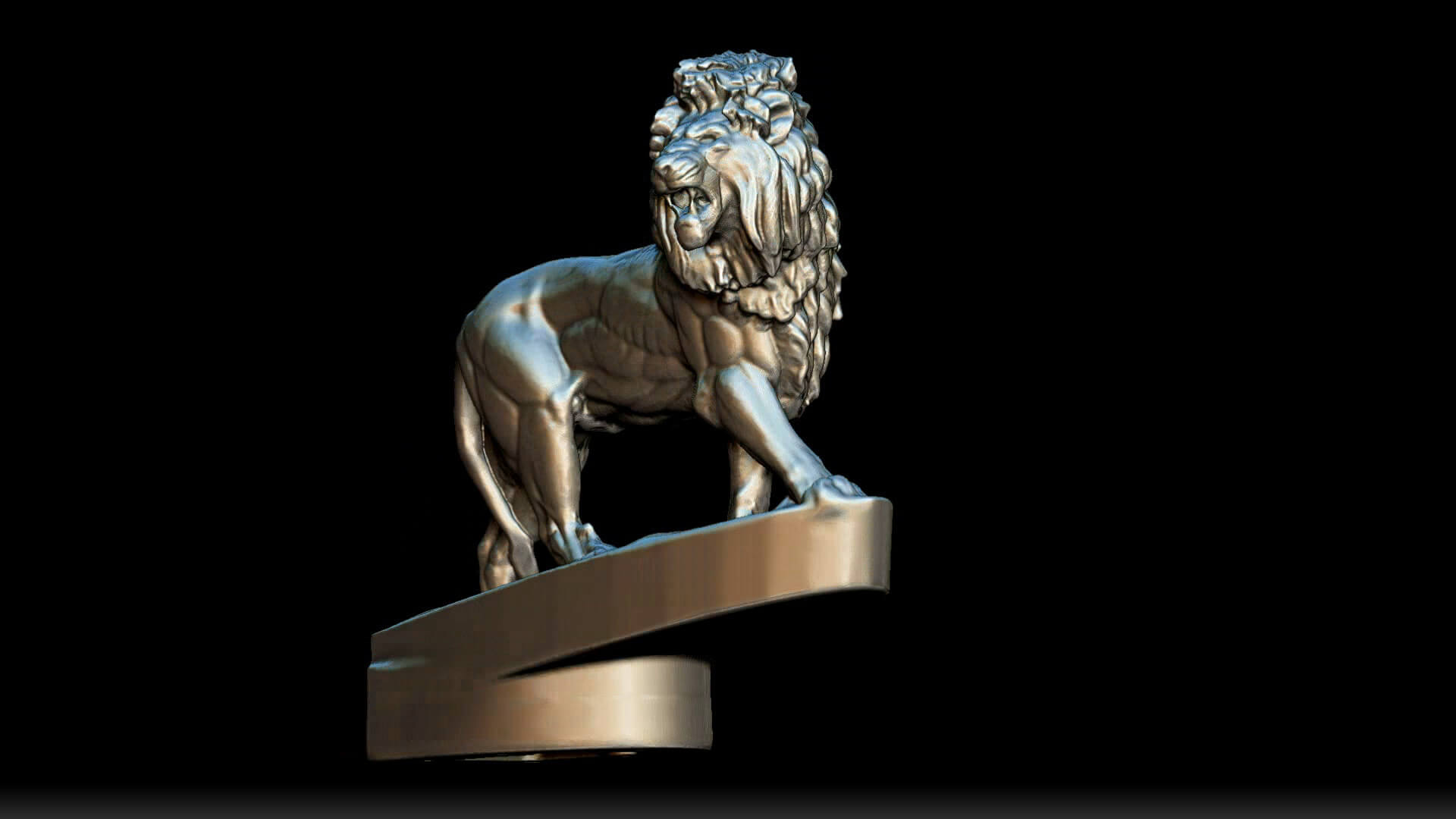 Lion Figurine Hood Ornament 3D Model