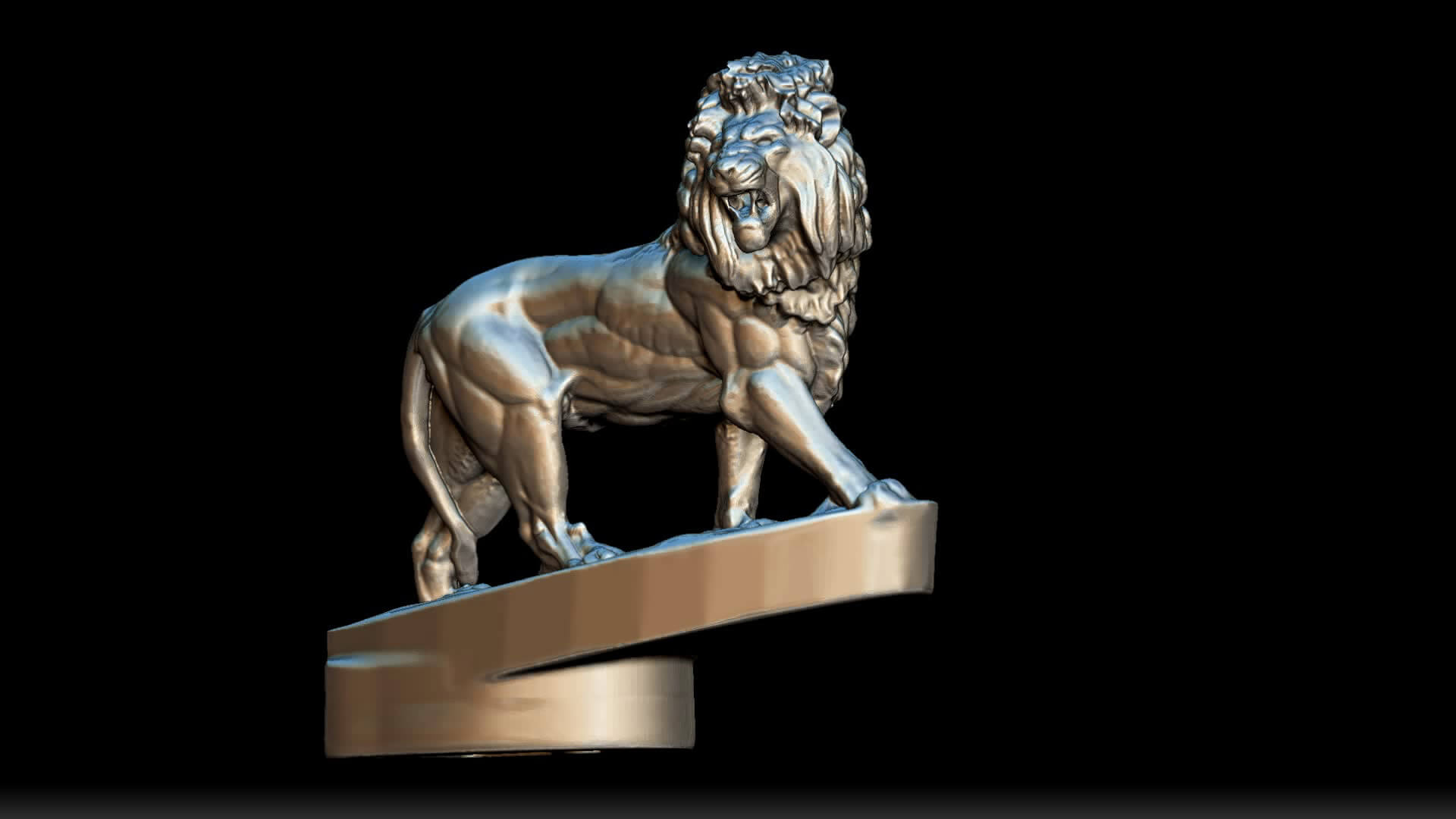 Lion Figurine Hood Ornament 3D Model