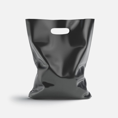 Black Die-Cut Plastic Bag