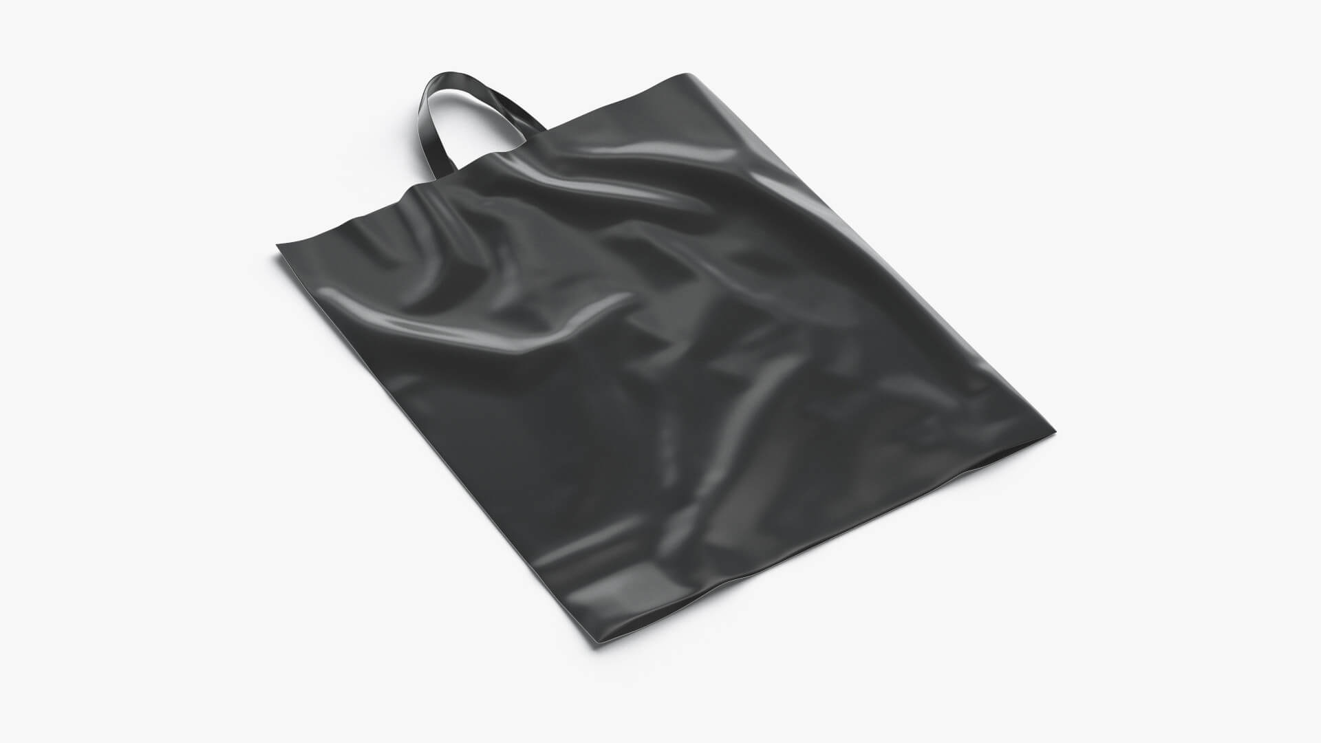 Black Loop Handle Plastic Bag 3D Model