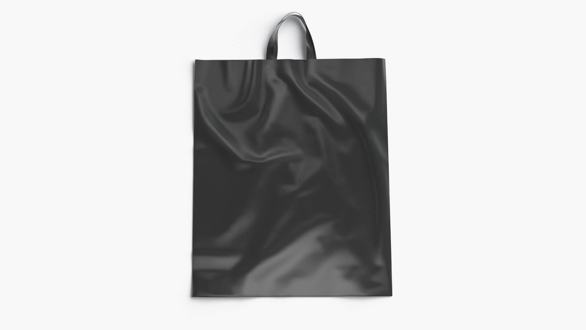 Black Loop Handle Plastic Bag 3D Model