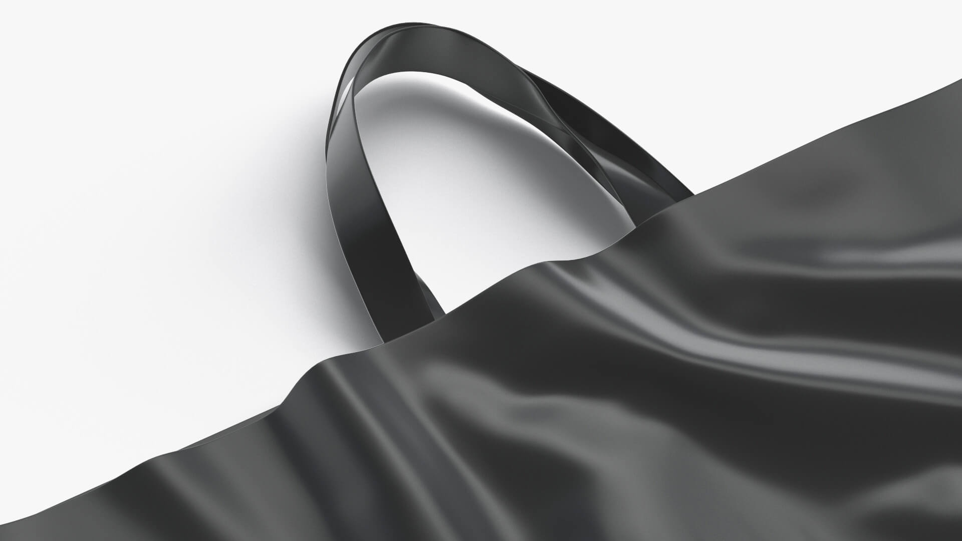 Black Loop Handle Plastic Bag 3D Model