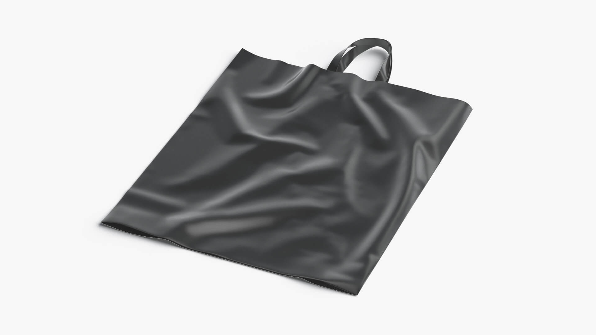 Black Loop Handle Plastic Bag 3D Model