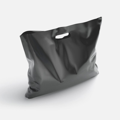 Black Wide Die-Cut Plastic Bag