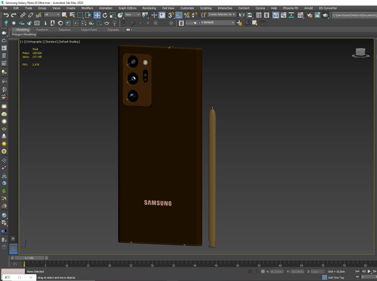 Samsung Galaxy Note 20 Ultra 3D Model