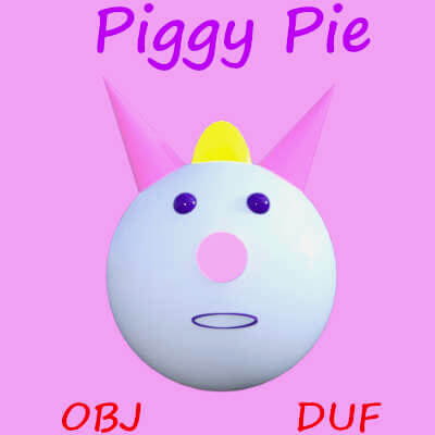 Piggy-Pie in Wavefront OBJ and Daz Studio DUF Formats