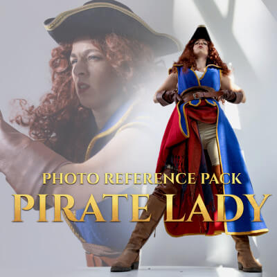 Pirate Lady- Photo Reference Pack for Artists 458 Jpegs