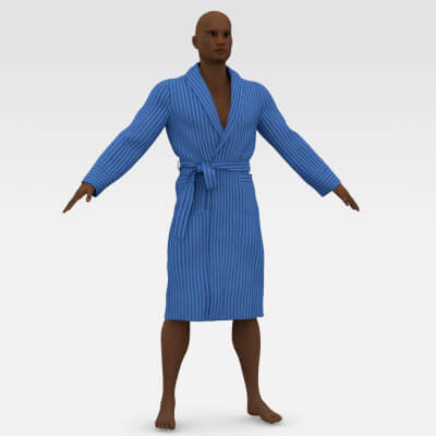 African With Bathrobe 3D Model