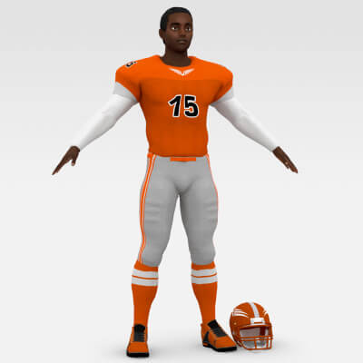 American Football Player 3D Model