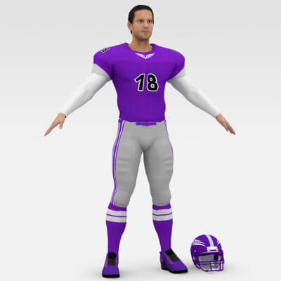 American Football Player 3D Model