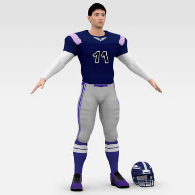 American Football Player 3D Model