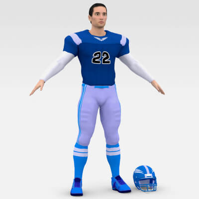 American Football Player 3D Model