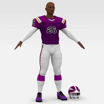 American Football Player 3D Model