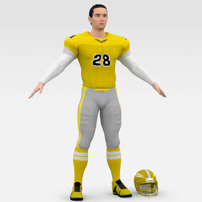 American Football Player 3D Model